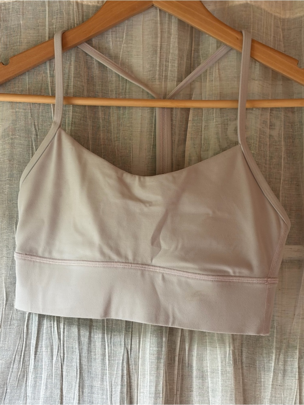 Lululemon Flow Y Long Line Sports Bra Light Grey Size 6